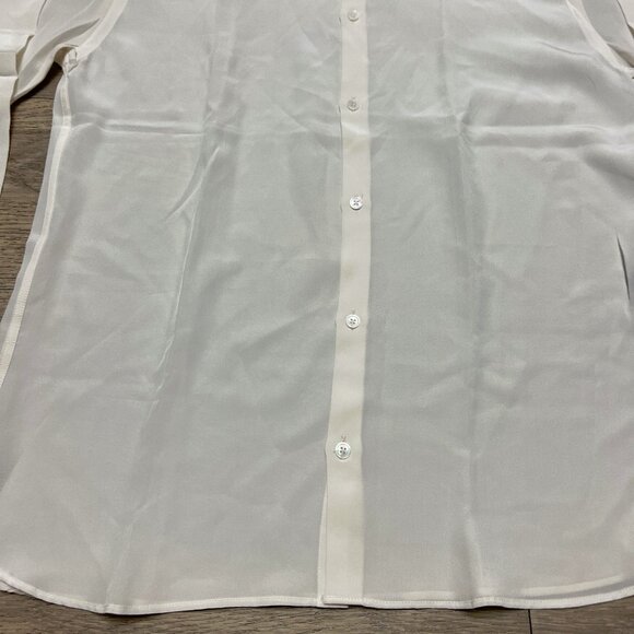 The Kooples white button down Silk Shirt NWOT Slim Long Sleeve Size Large - Picture 4 of 13
